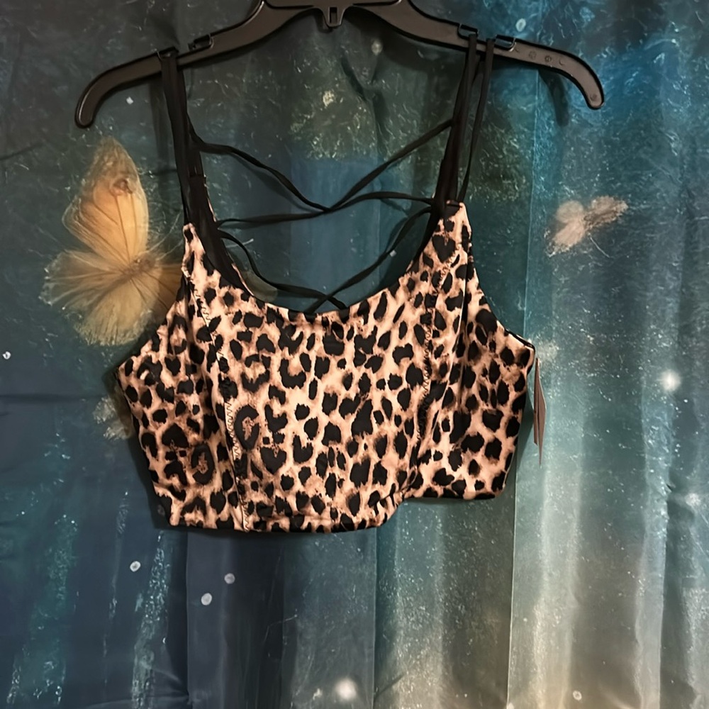 NWT vintage 2010 Victoria’s Secret strapy back leopard bra XL